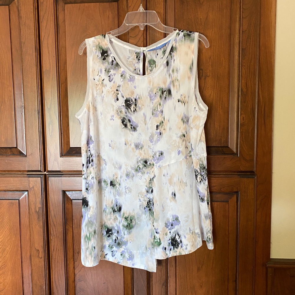 Sleeveless floral blouse